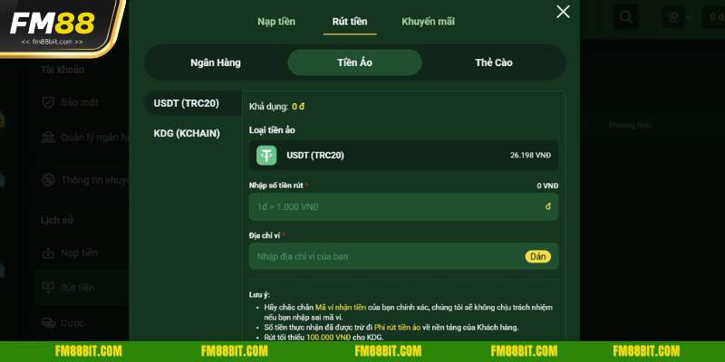 Lý do không rút được tiền tại Fm88